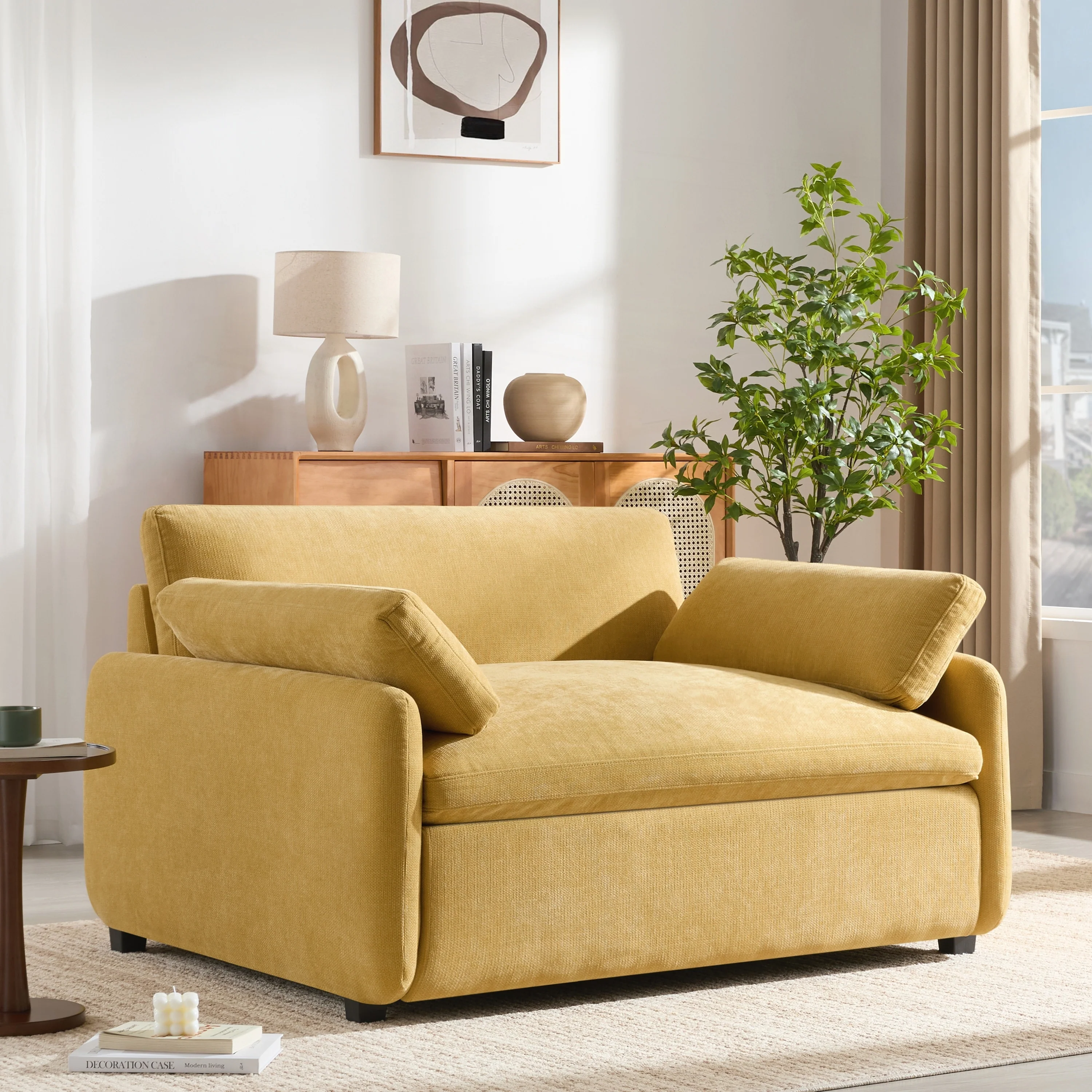 Oversized Chenille Single Sofa Chair