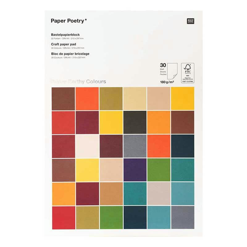 COULEUR TERRE - 30 feuilles de papier A4 180g