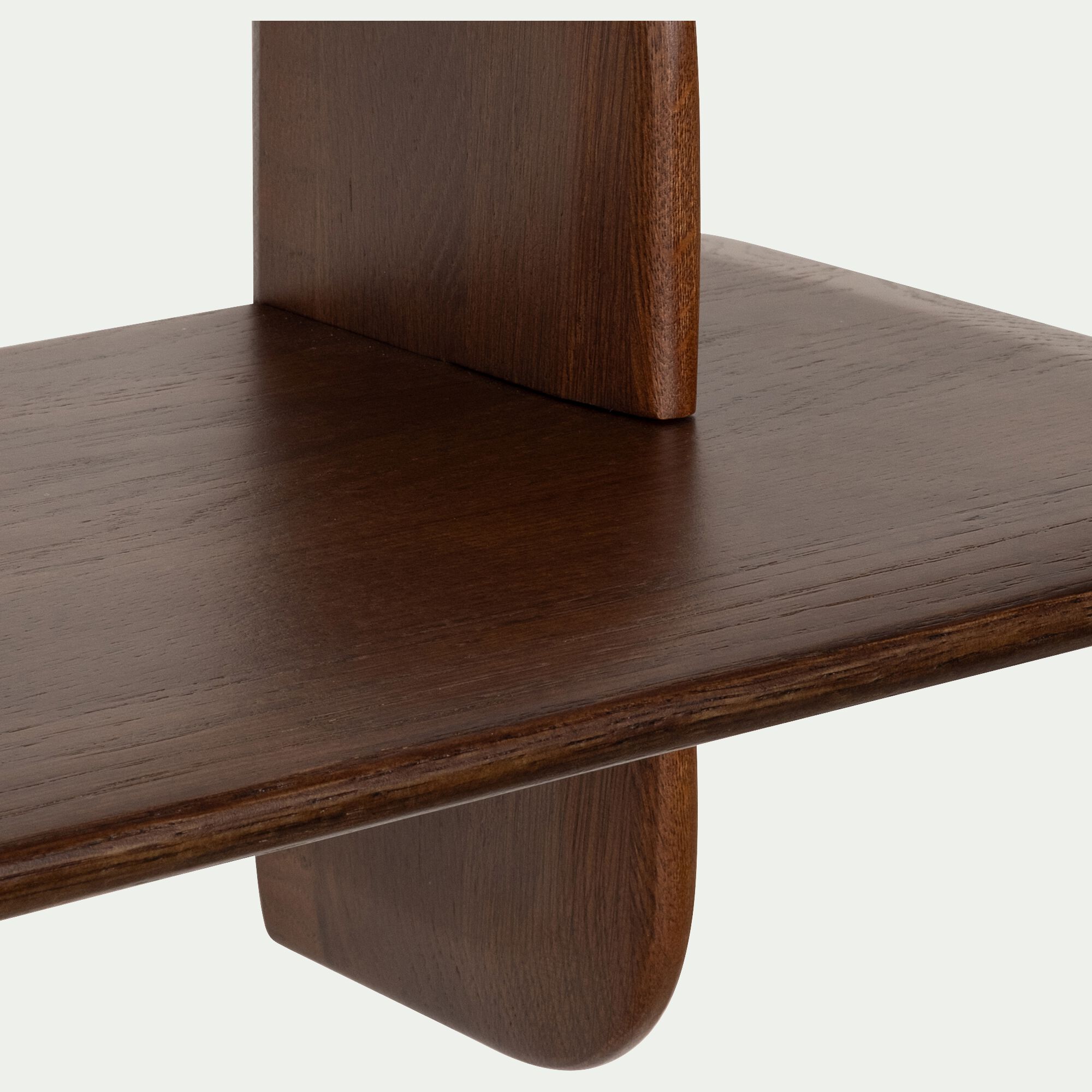 KELLY - Étagère murale 2 tablettes en chêne massif - bois foncé