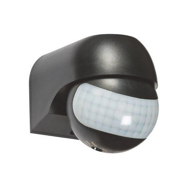Détecteur de Mouvement étanche 180 degrés IP44 Noir - SILAMP
