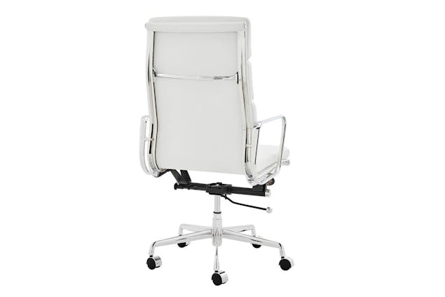 NNEKGE Replica Eames Group StandardPadded High Back Office Chair (White Leather)