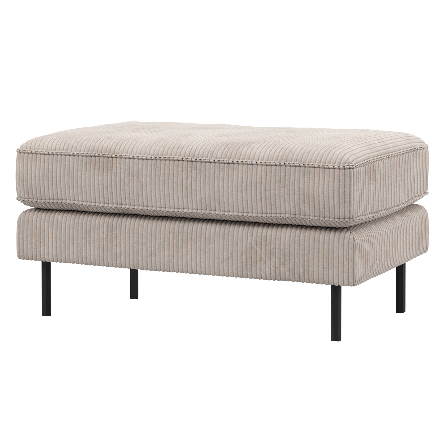 WOOOD hocker op poten Rodeo - Ribstof - Ecru - 45x84x54