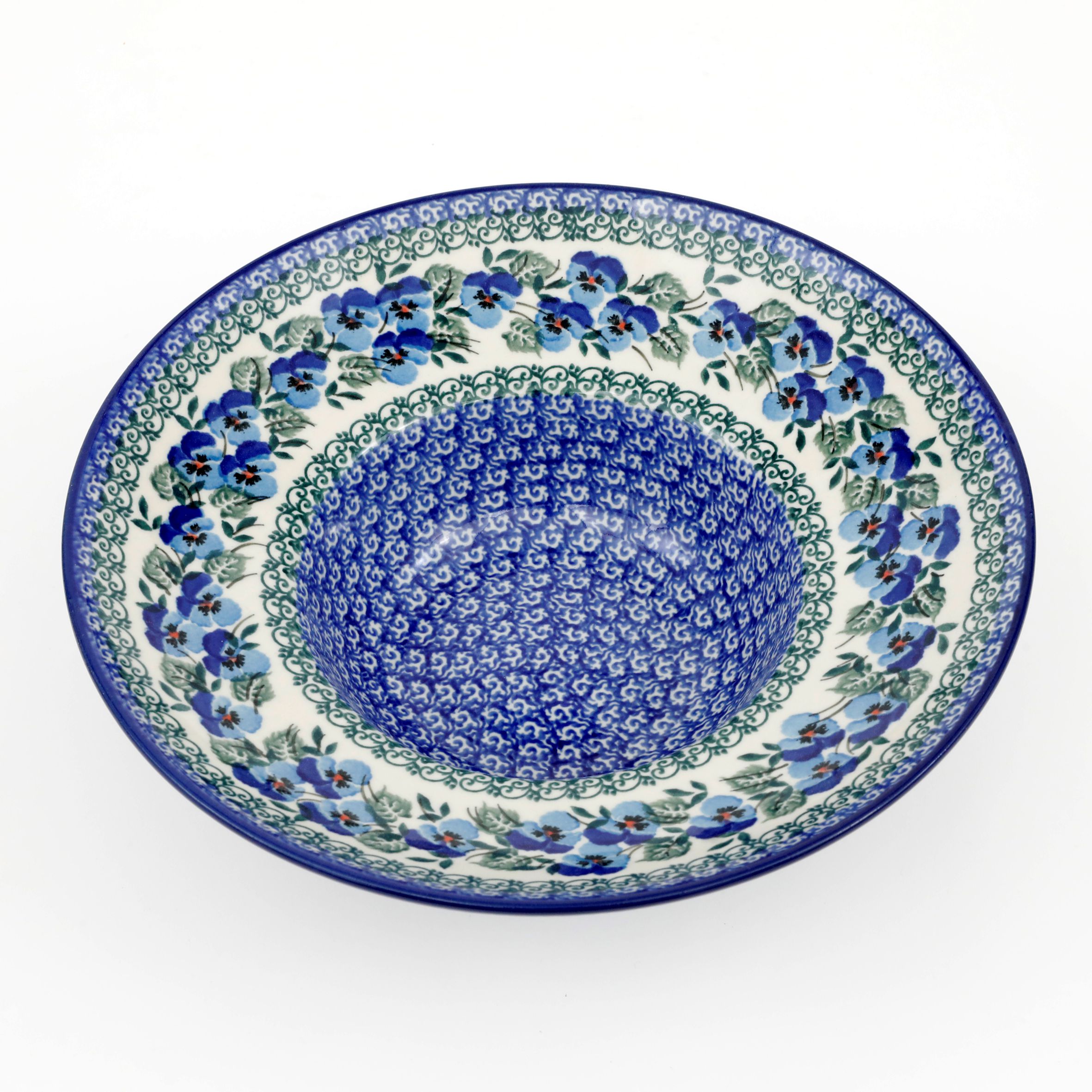 Talerz głęboki na spaghetti D86 25cm  2273X Kobaltowe bratki