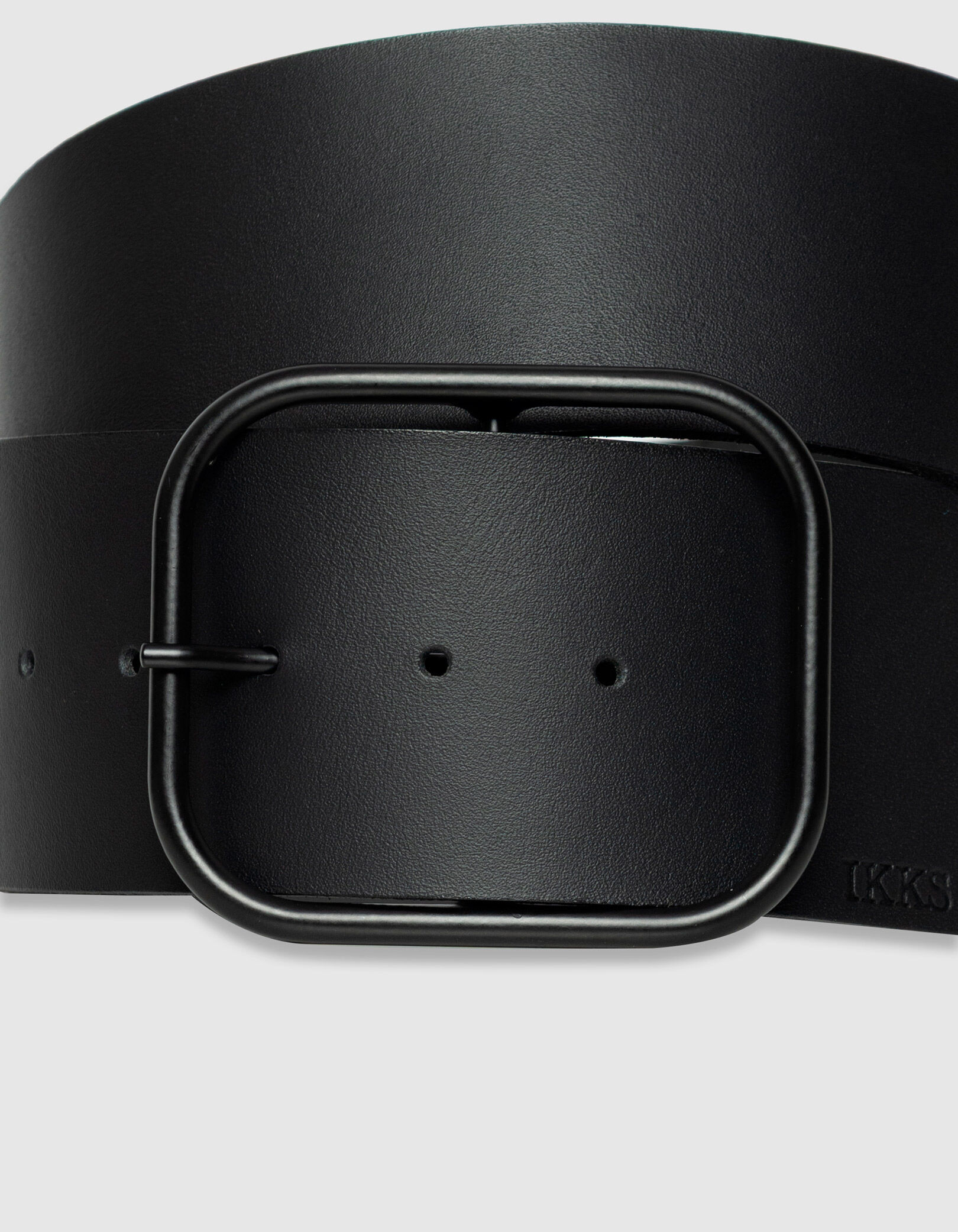 Ceinture large noire cuir boucle noire Femme