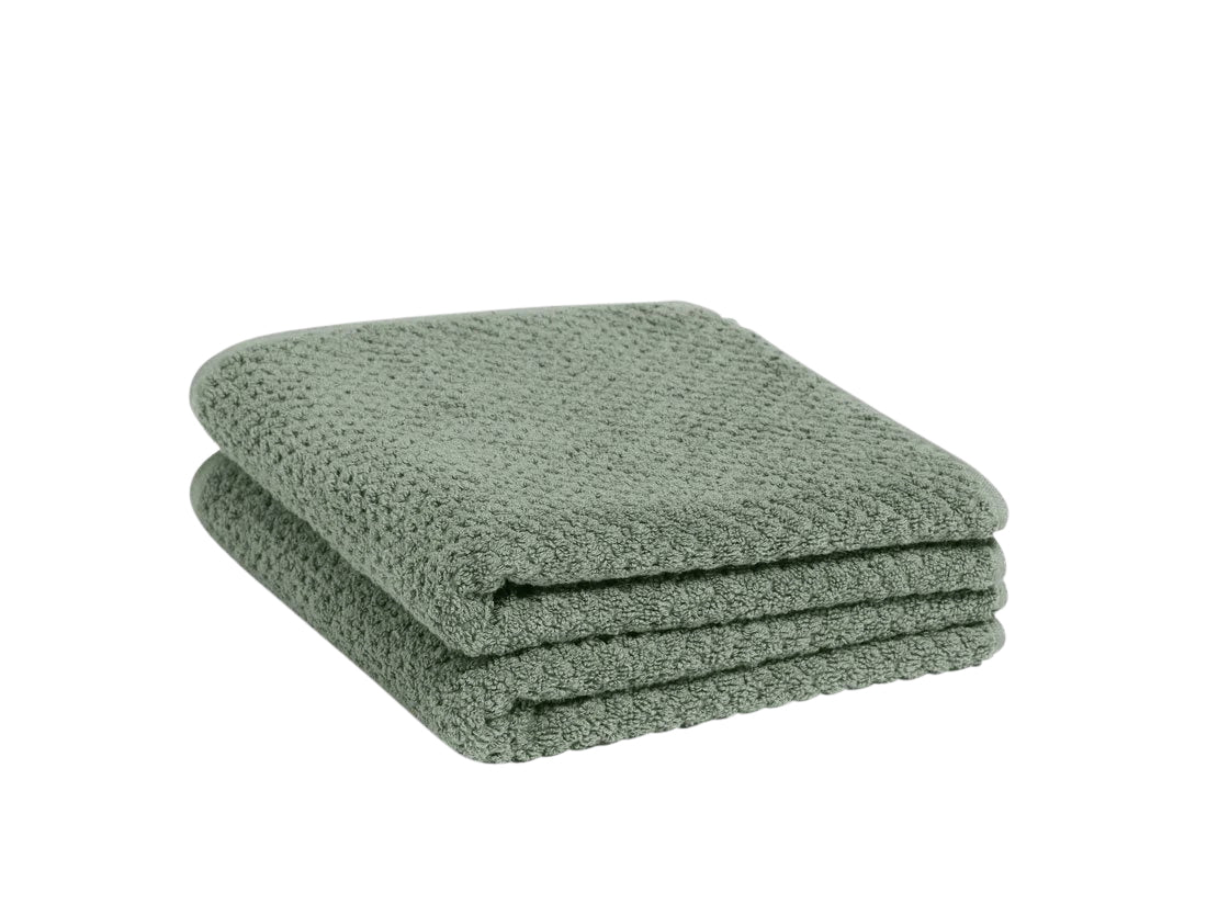 Yumeko handdoeken Dots - stone green - 50x100 - 2 st