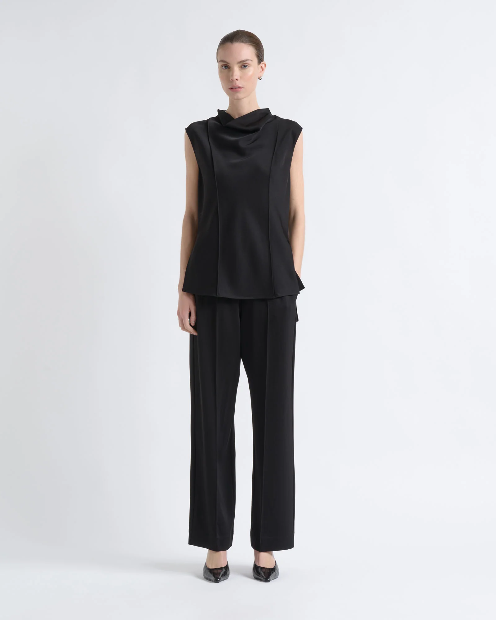 Satin Pin Tuck Top