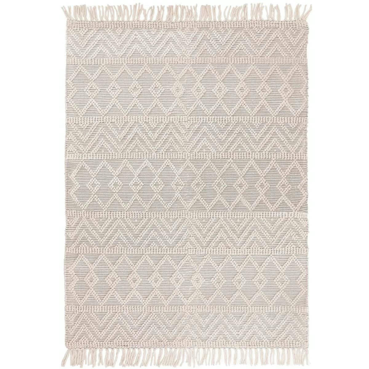 SAGRA - Tapis de salon en laine gris 120x170 cm