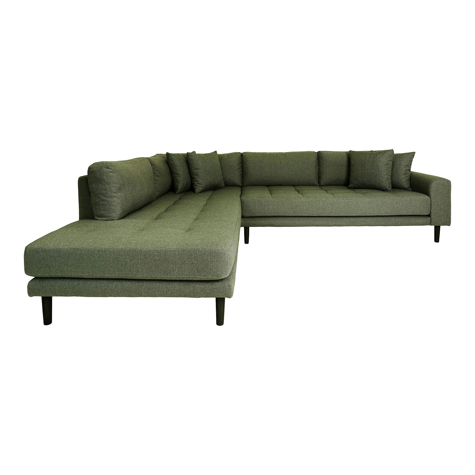 Canapé d'angle vert nature - côté gauche, 257 cm ROTTERDAM