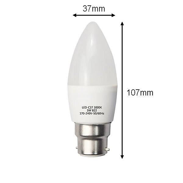 Ampoule LED B22 6W 220V C37 180 - Blanc Chaud - SILUMEN