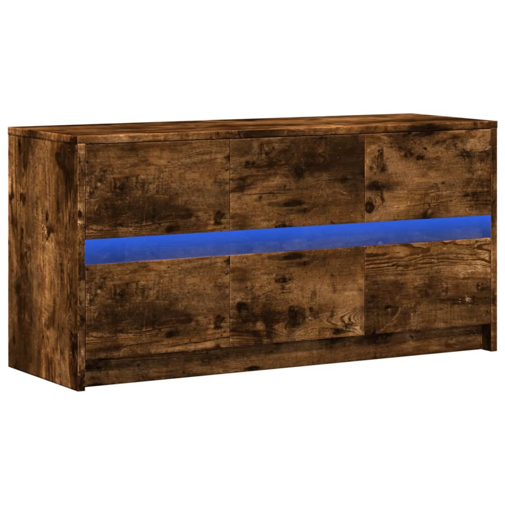 Szafka Pod Telewizor Stolik Półka Szafka RTV Brązowa LED 100x34x50 cm