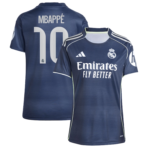 Kylian Mbappé Los Merengues adidas Women's 2025/26 Away Replica Player Jersey - Blue/White