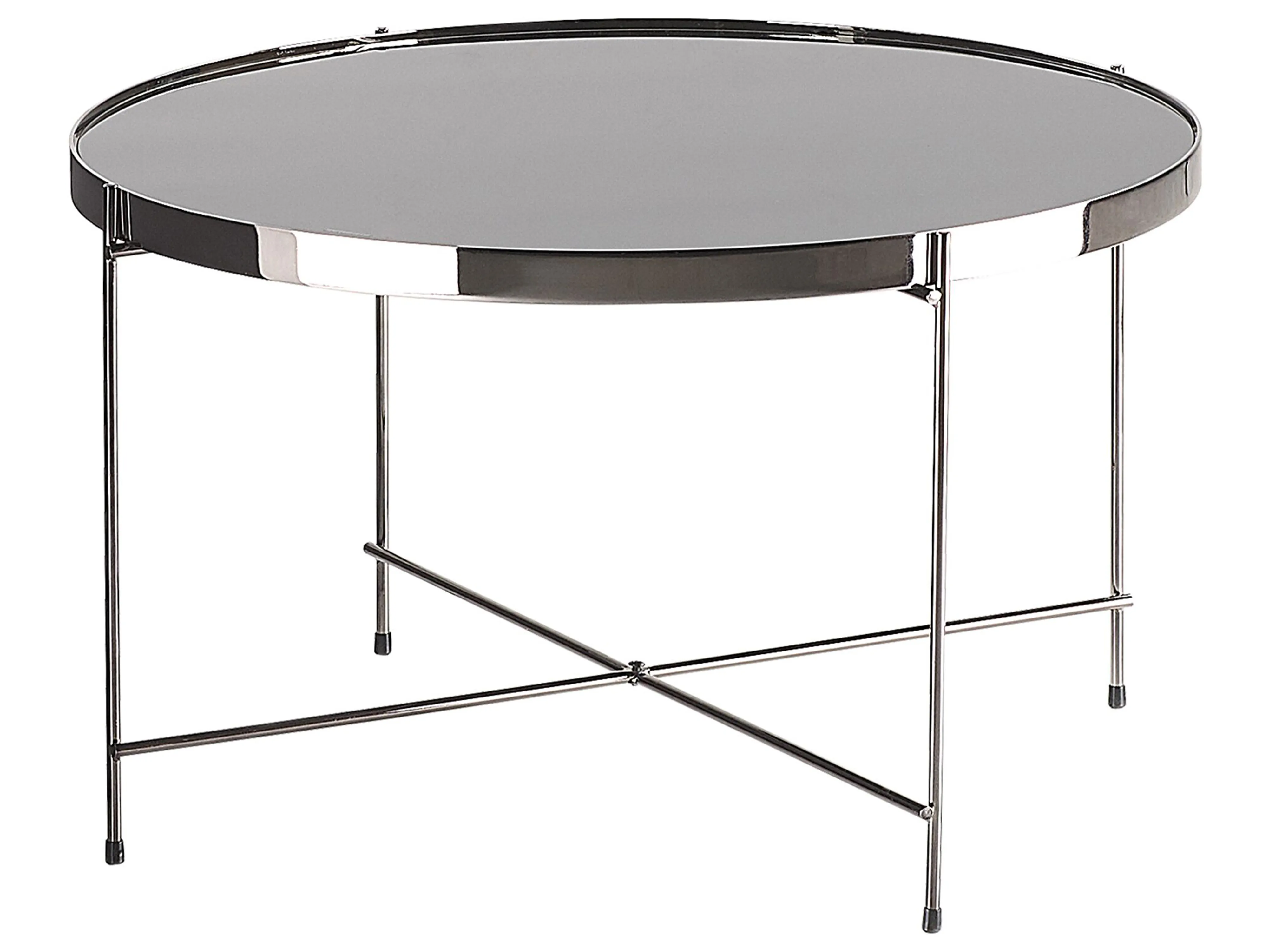 Coffee Table LUCEA Tempered Glass Silver
