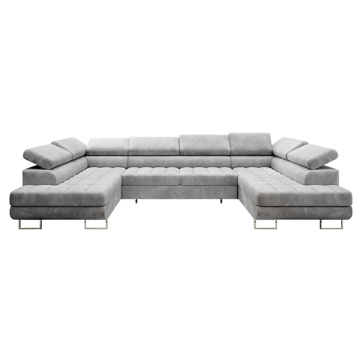 - Canapé en u 5 places convertible gris
