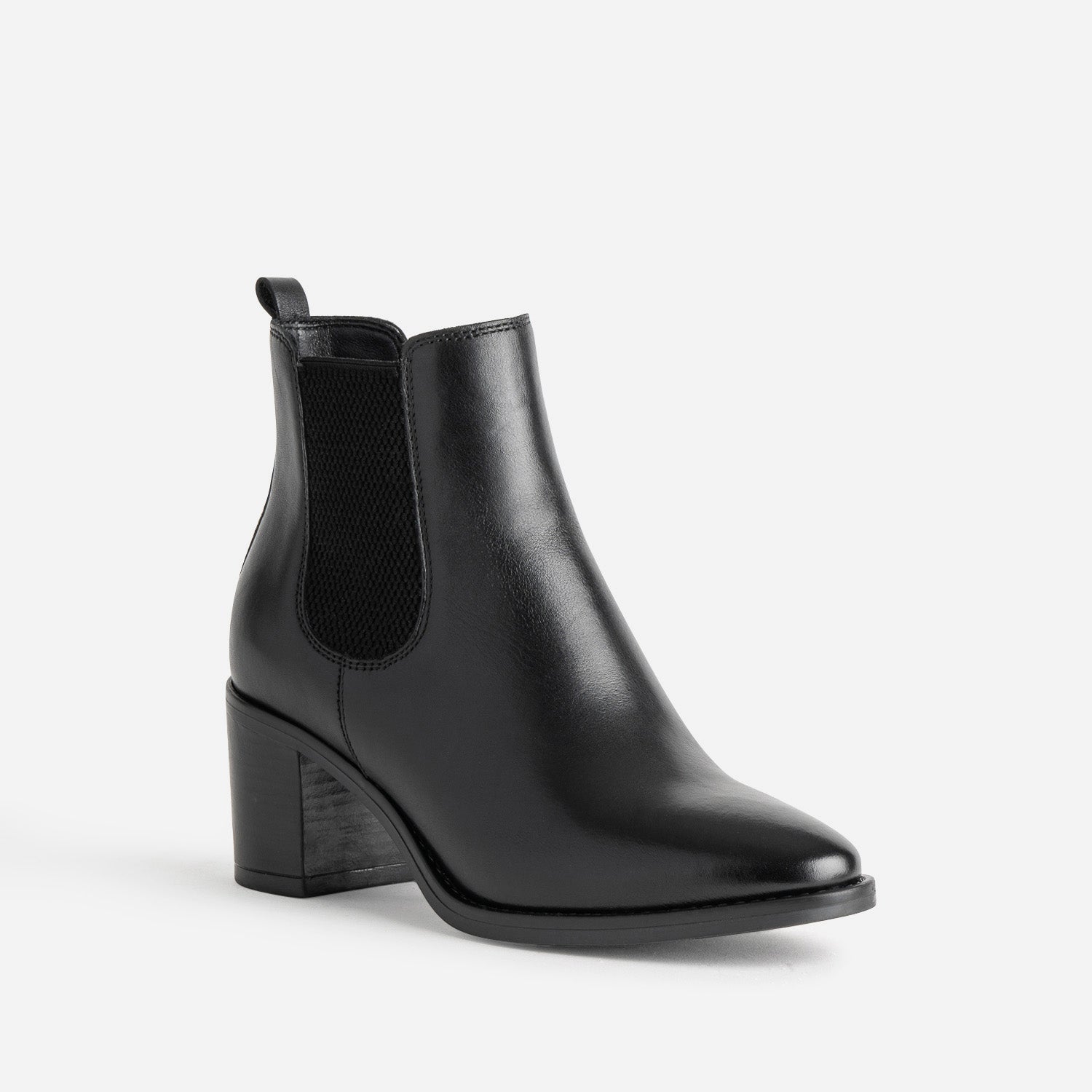 Chelsea boots noir cuir à talon