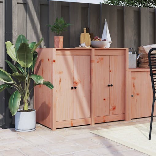 NNEVL Outdoor Kitchen Doors 2 pcs 50x9x82 cm Solid Wood Douglas