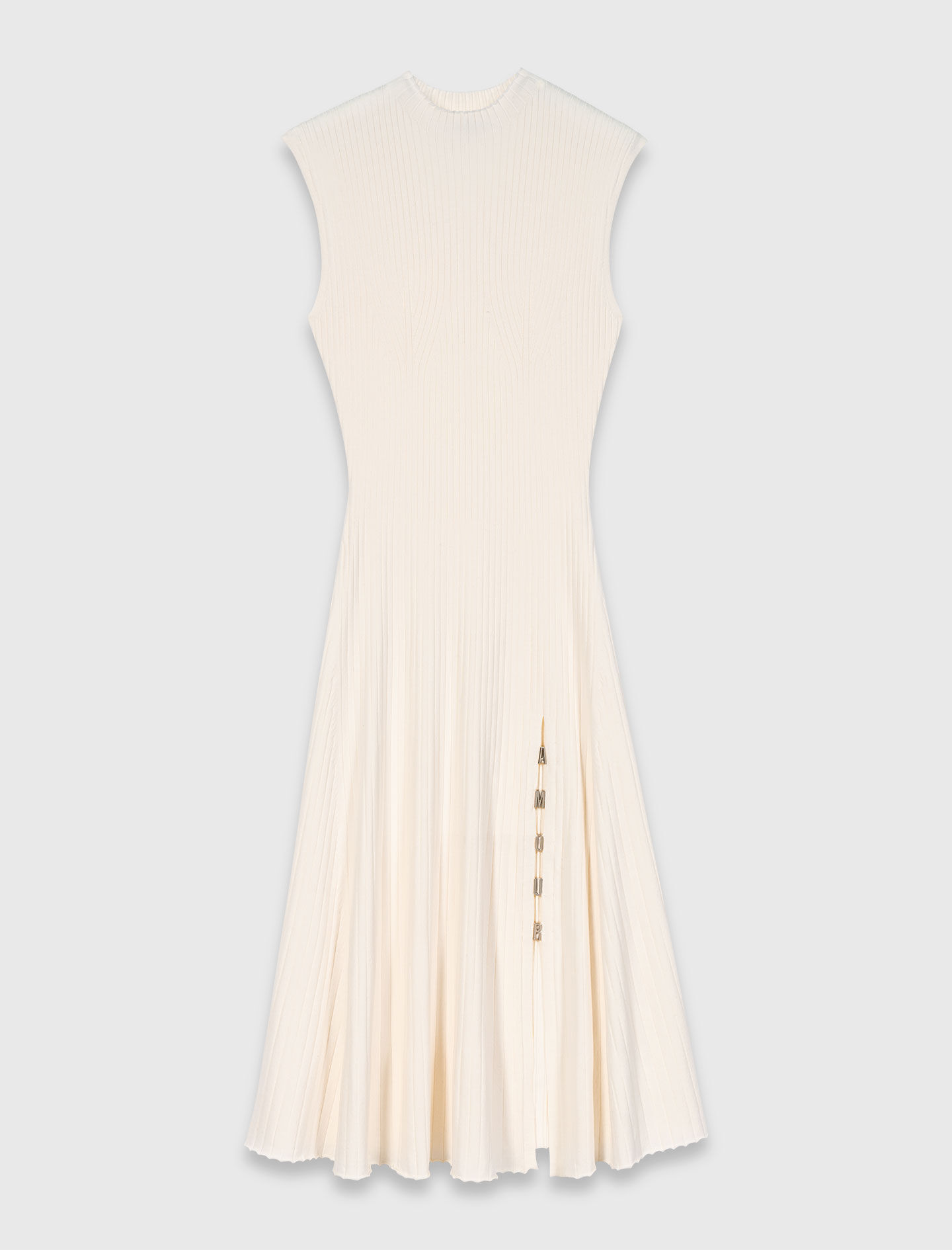 Robe cotelée avec fente latérale
