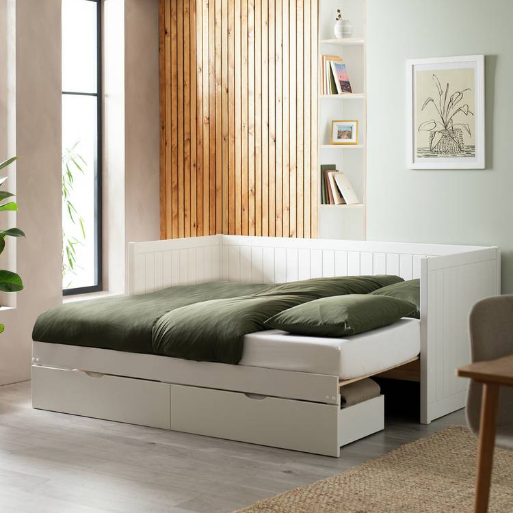 Habitat Axel Trundle Day Bed with 1 Drawer - White