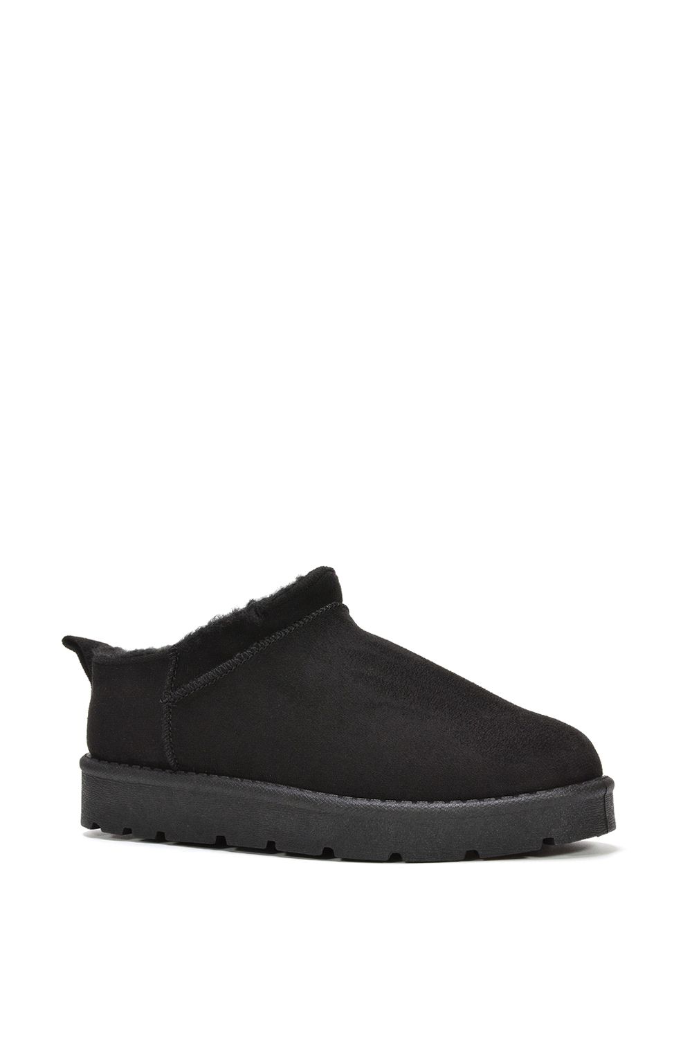 XY London Maeve' Faux Fur Lined Slip On Flat Mini Snug Booties