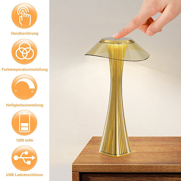 Lampe de chevet led nettlife moderne à intensité variable usb avec 3 niveaux de luminosité lampe de table lampe de table