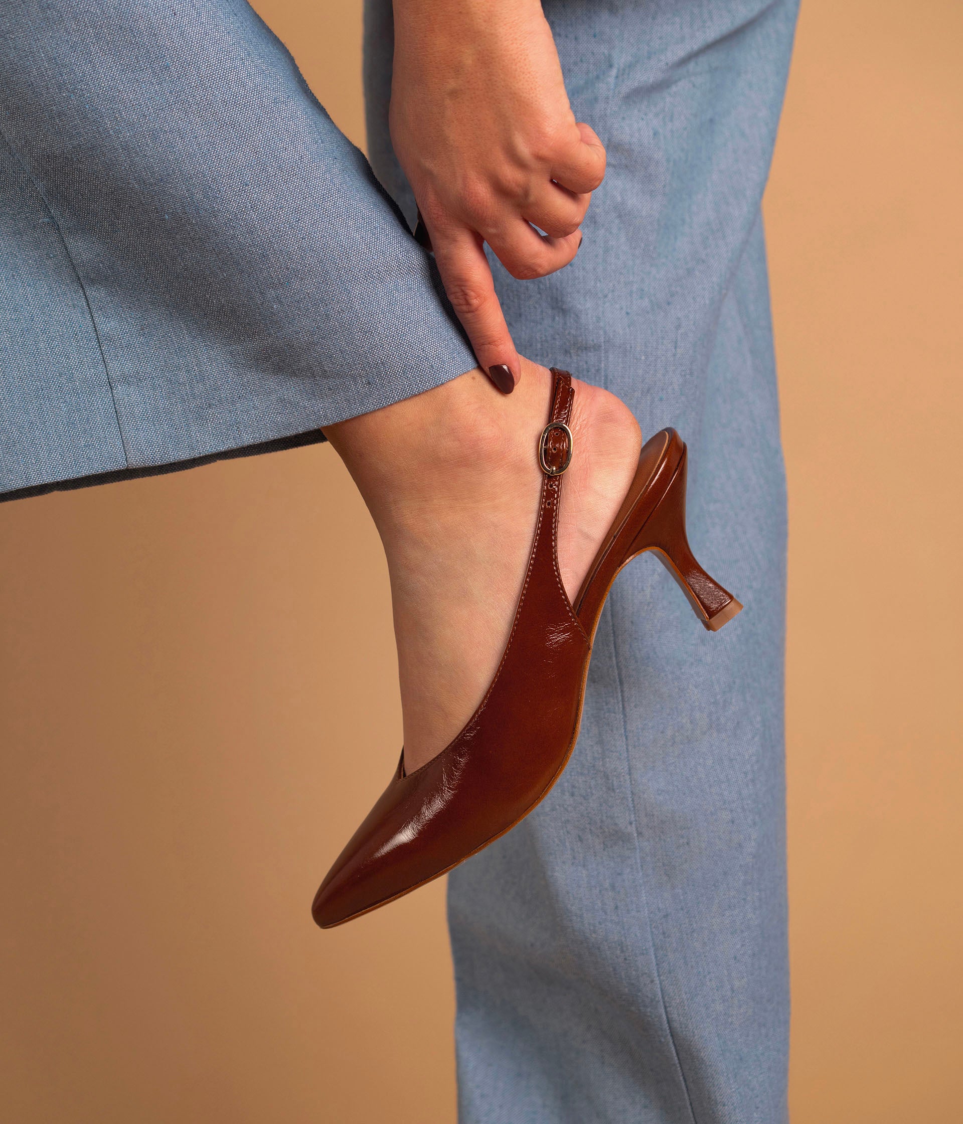 Escarpin Slingback Claudy camel