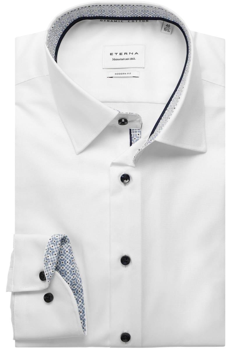 ETERNA Dynamic Cotton Modern Fit Hemd weiss, Einfarbig
