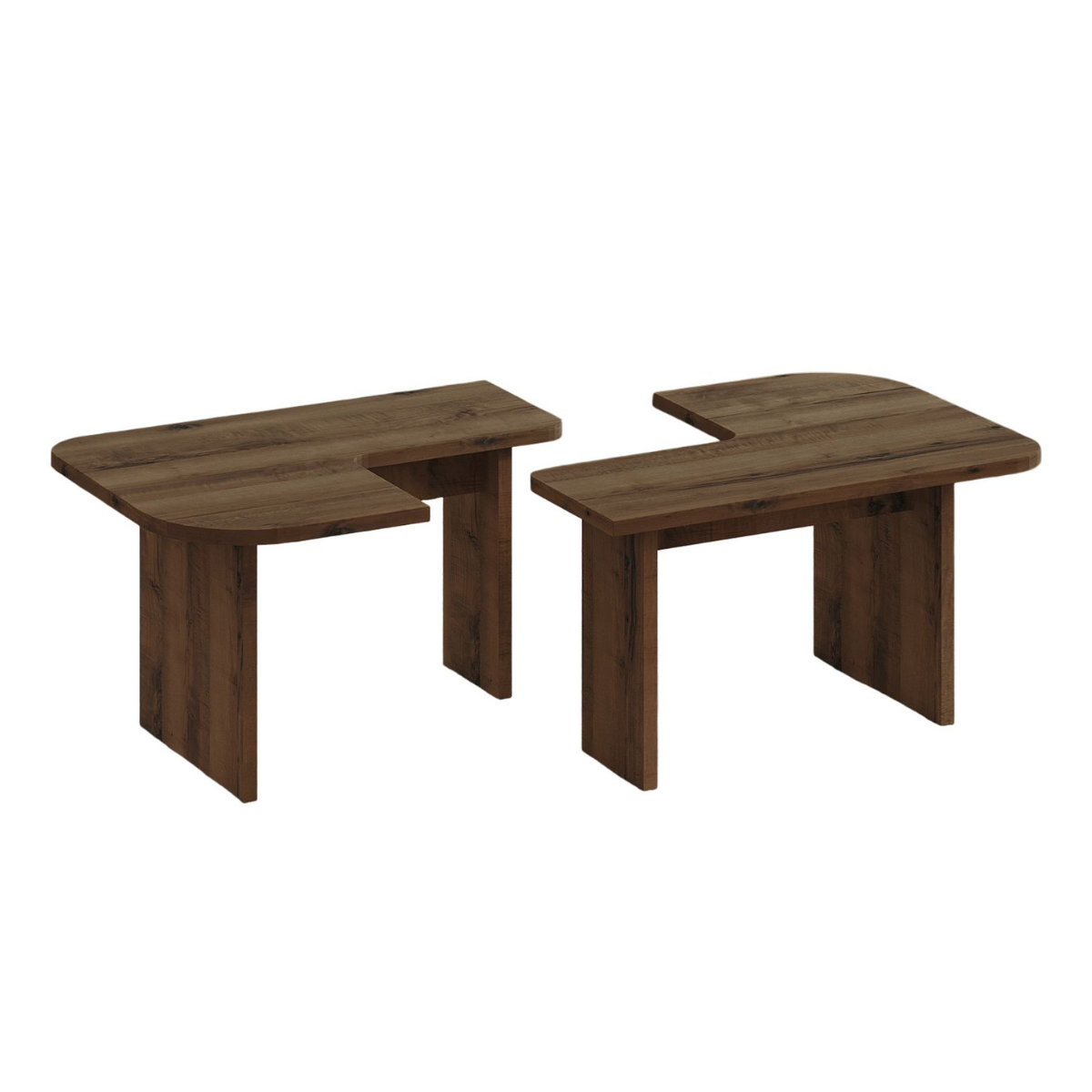 Calicosy - Set van 2 salontafels ADEL - Beige 90x45x35 cm