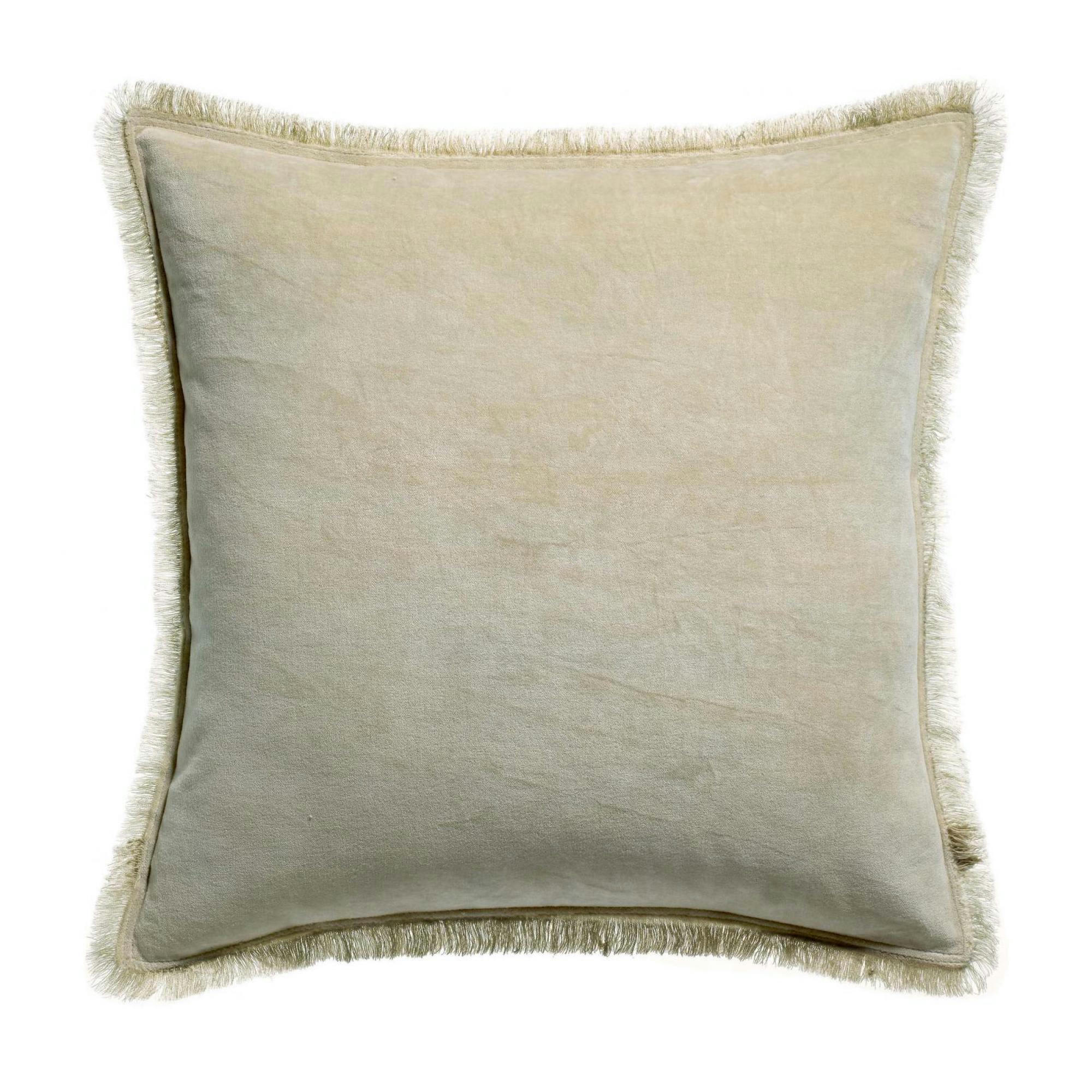 FARA - Coussin uni  en coton lin 45 x 45