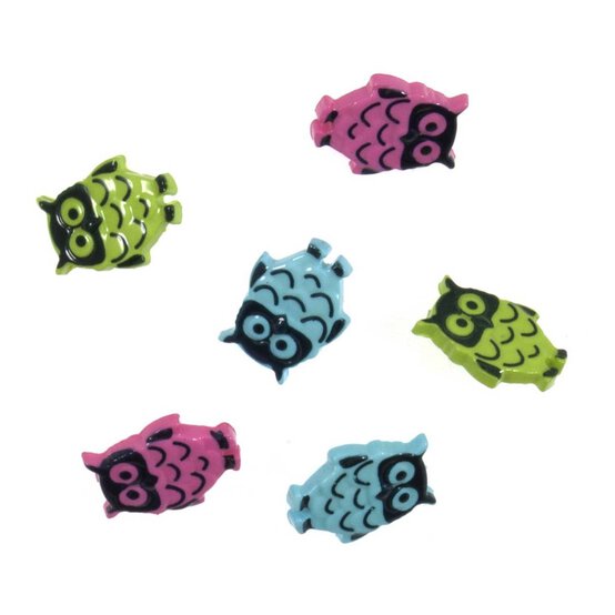Trimits Owl Craft Buttons 6 Pieces