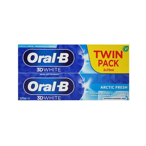 Oral B 3D White 75ml Twin Pack