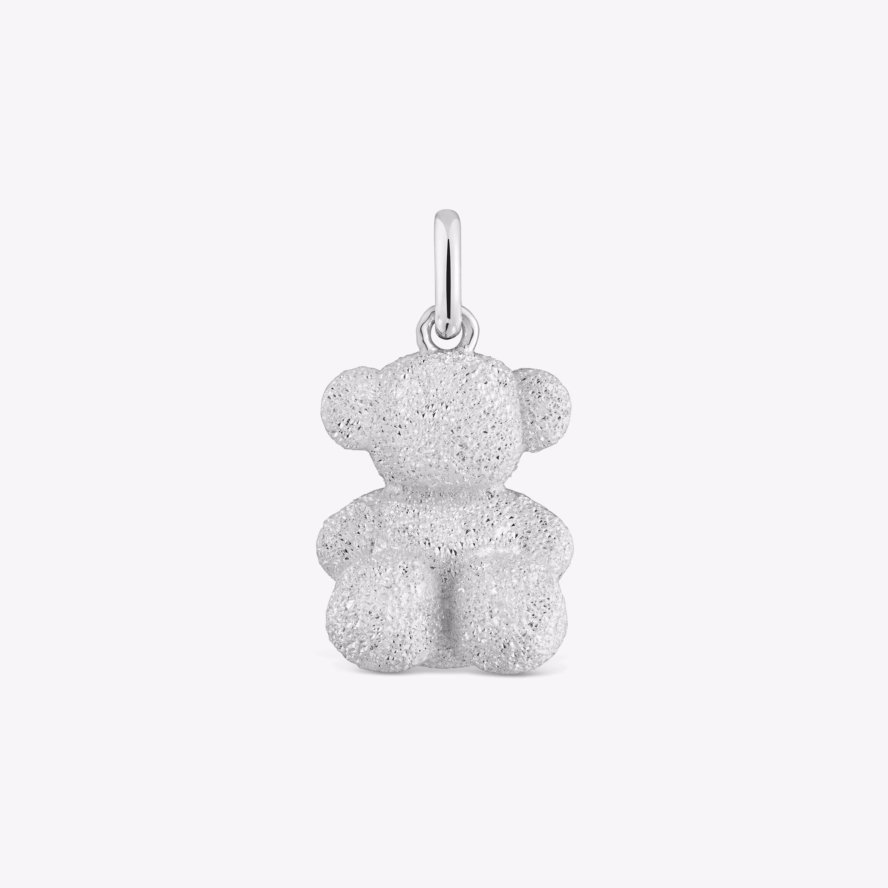 Colgante oso mediano de plata diamantada Bold Bear