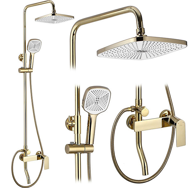 Kit De Douche Rea My1902-77G Storm Gold 19X23X136Cm