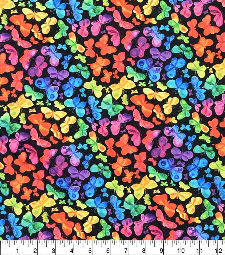 Multicolor Butterflies Quilt Cotton Fabric by Keepsake Calico
