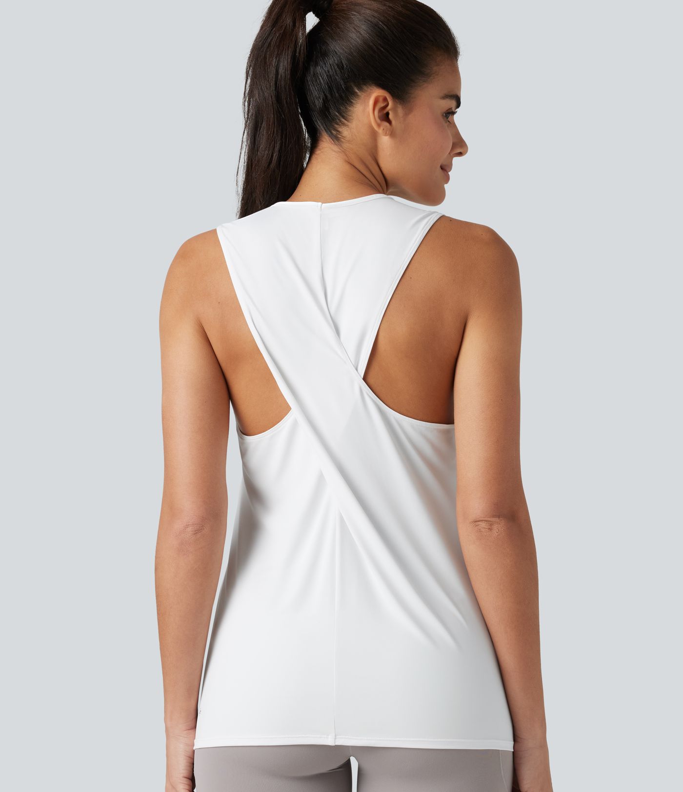 Débardeur de sport yoga dos nageur croisé effet frais InstantCool séchage rapide sans manches, protection solaire UPF50