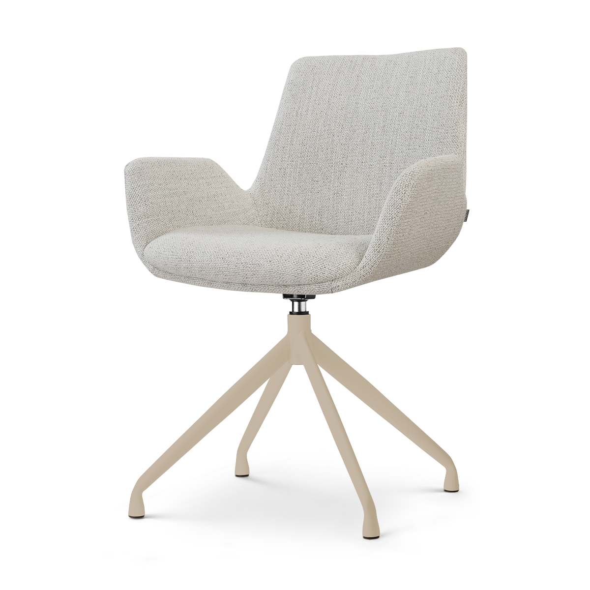 Nolon Nola-Eef draaibare eetkamerstoel beige gemêleerd beige onderstel