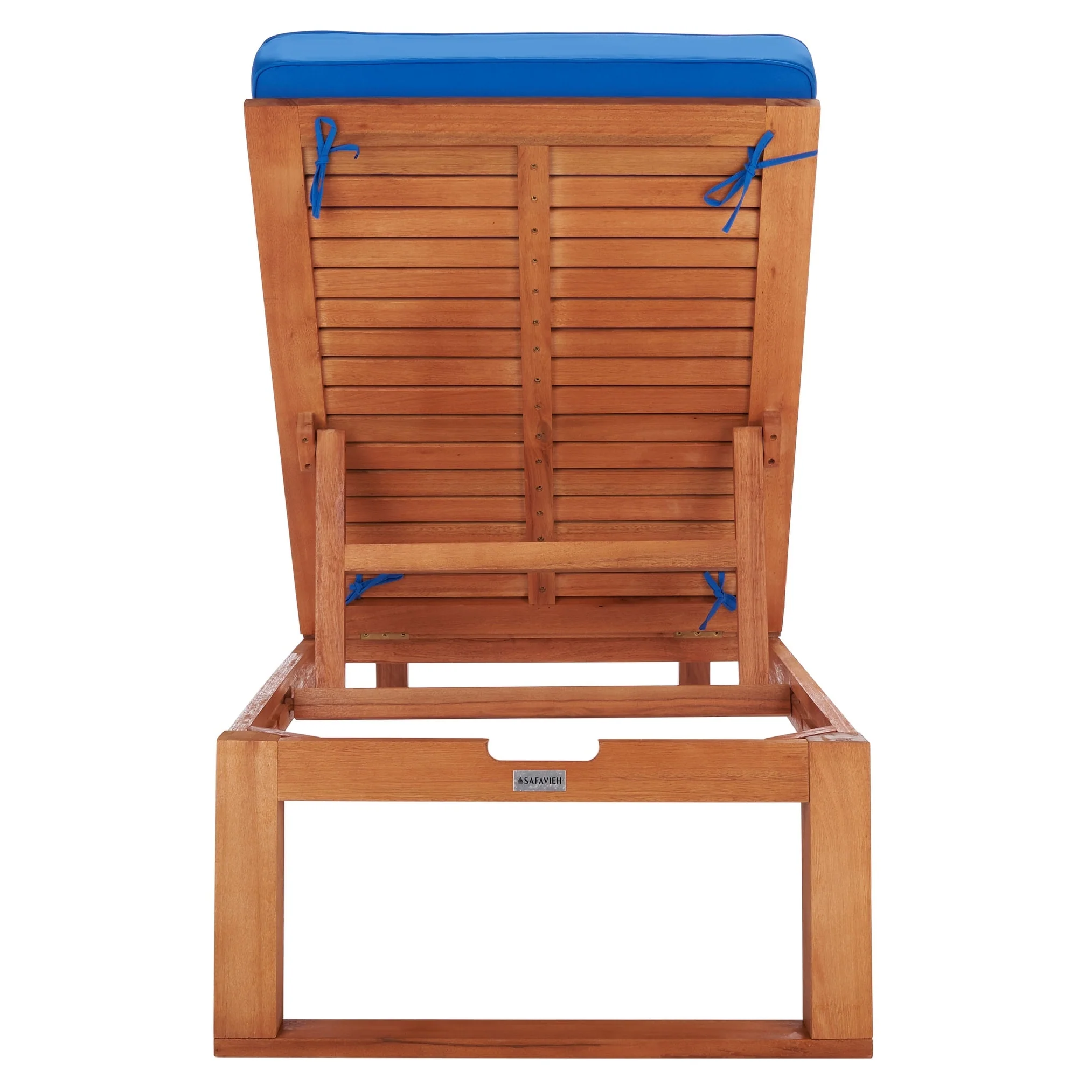 SAFAVIEH Outdoor Living Solano Brown/ Navy Sunlounger - 25W x 81D x 37H