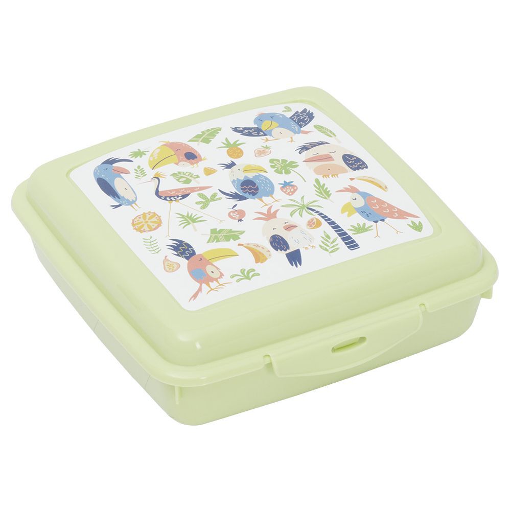 BoÎte à go&ucirc;ter carrée plastique vert 15x14,5xH5cm