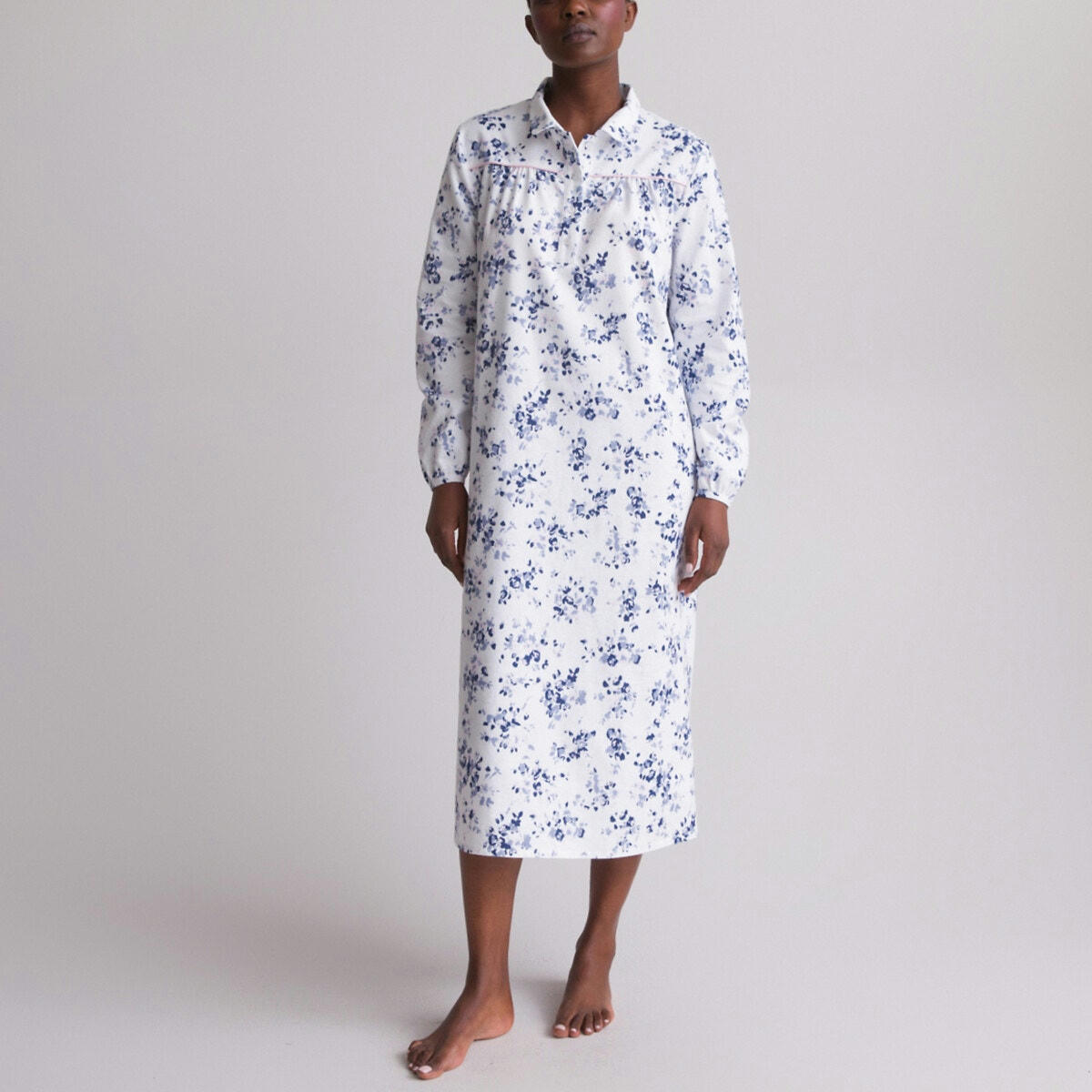 Chemise de nuit imprimée, toile grattée