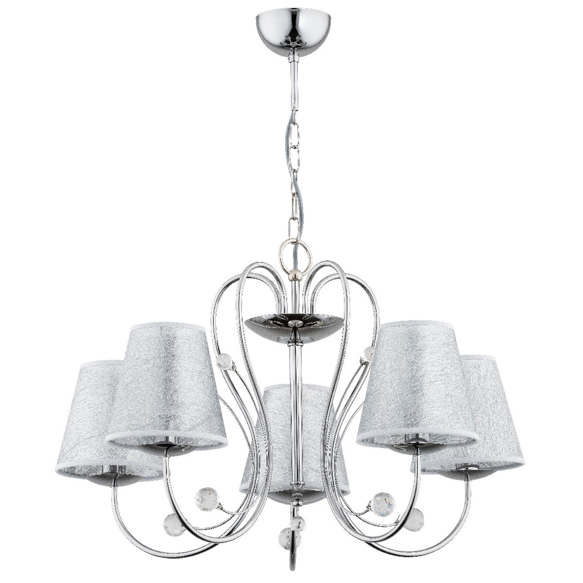 Żyrandol chromowany srebrny UNITY 5xE27x15W wym:72x72x72 Alfa