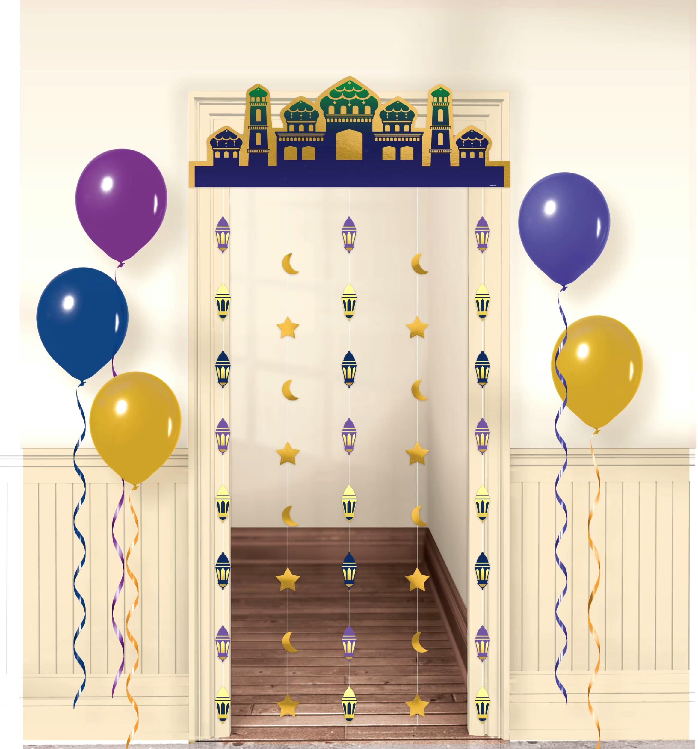 Eid Door Curtain, Blue/Gold