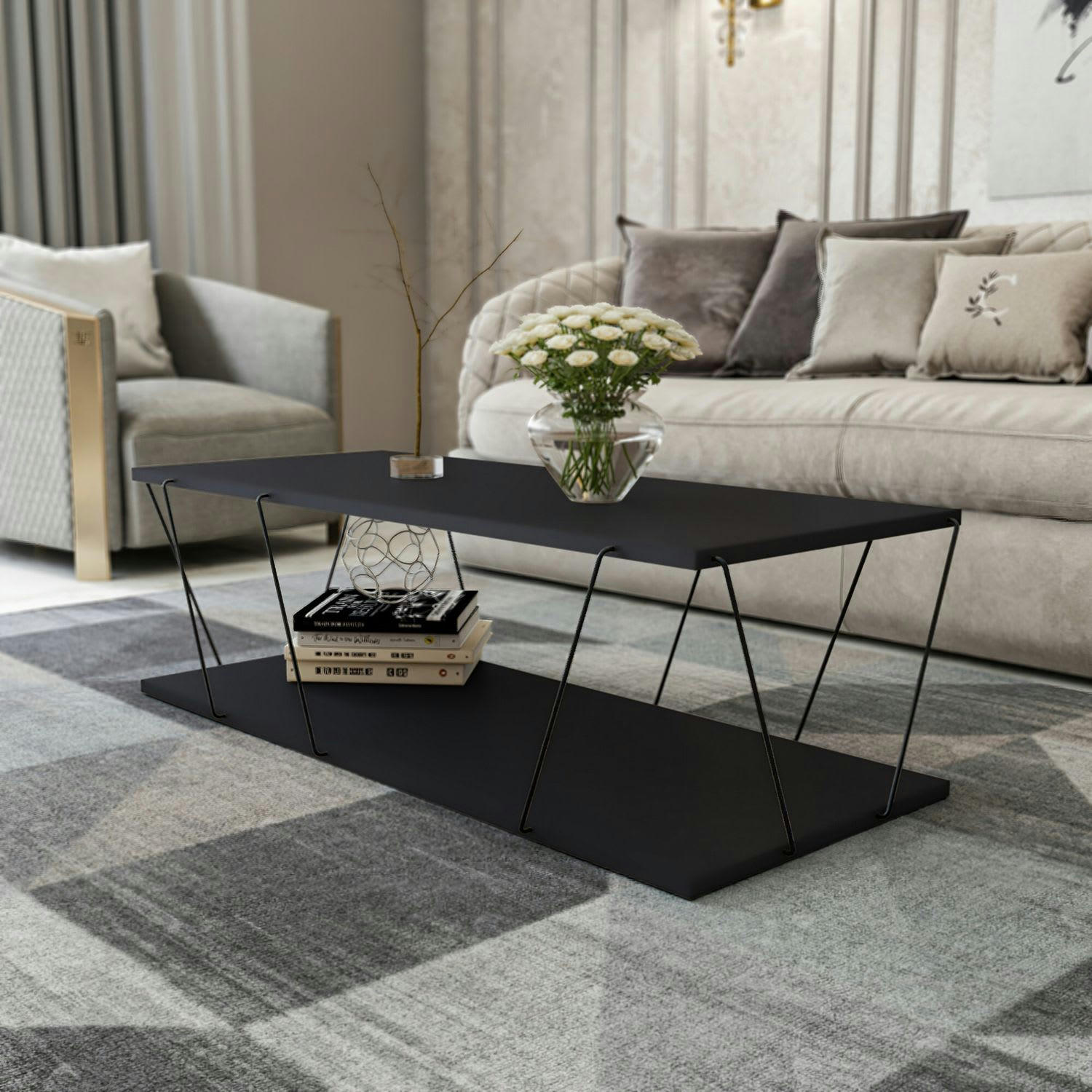 LABRANDA - Table basse gris anthracite