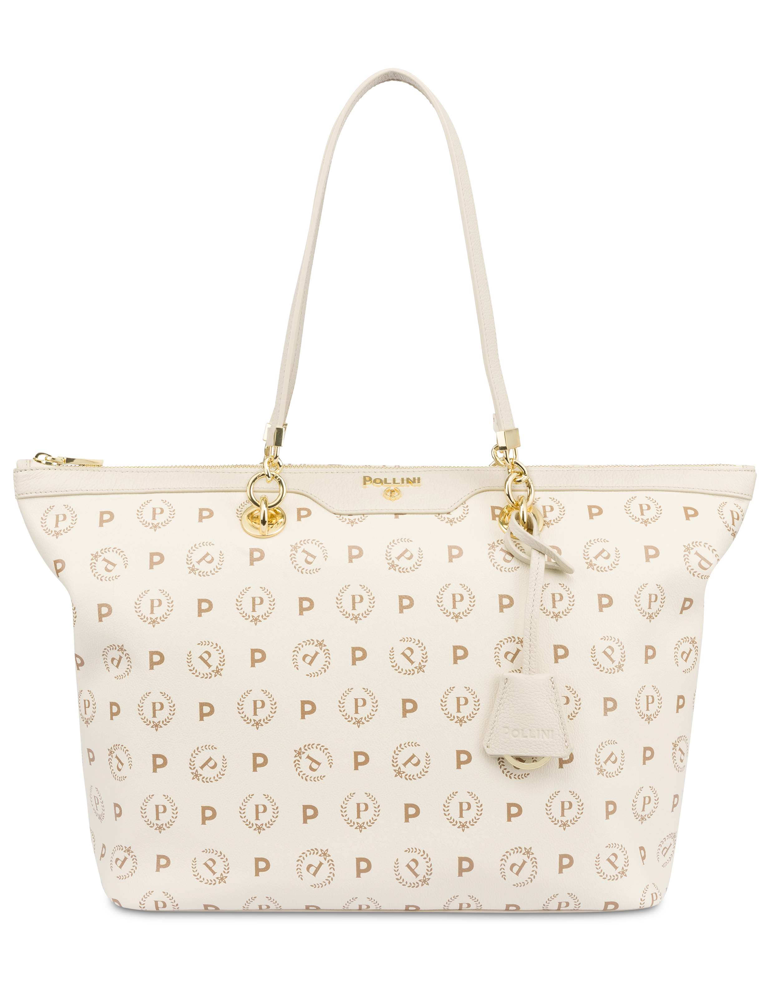 Shopping Bag In Heritage Logo Avorio/avorio