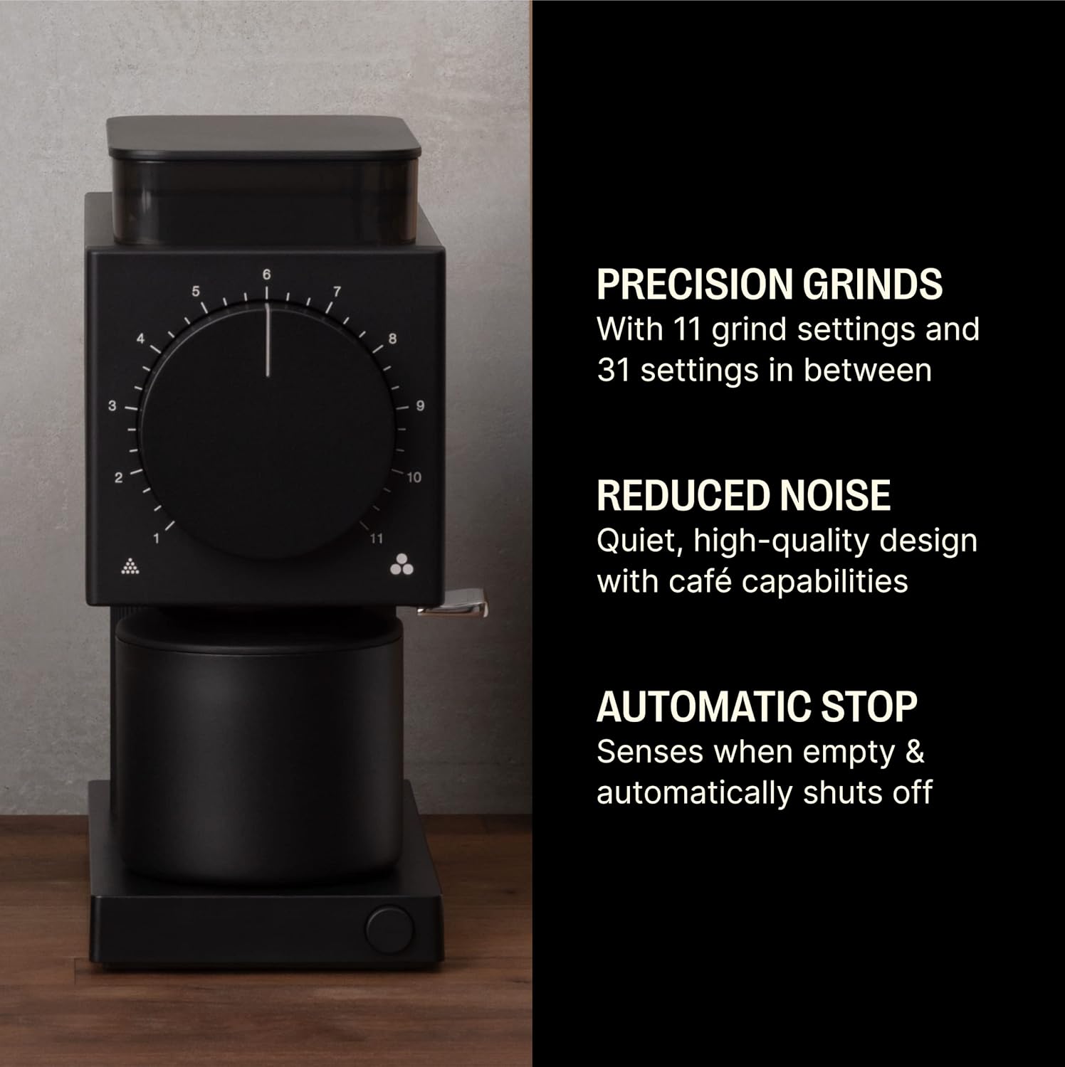 Fellow Ode Gen 2 64mm Flat Burr Coffee Grinder, Single Dose, 31 Grind Settings, Electric, Stainless Steel, Quiet & Anti-Static for Pour Over, French Press & Cold Brew – Matte Black