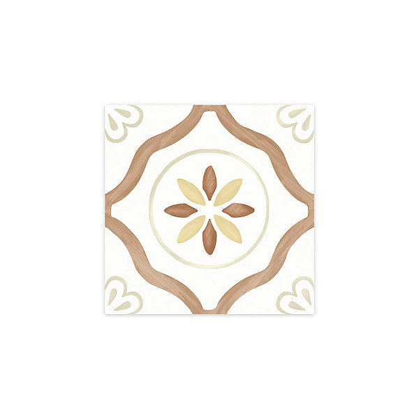 Carrelage effet Carreau ciment Moralis Terracotta 22,3x22,3x0,9 cm Levior - Sol et mur intérieur (vendu par carton de 0,65 m²) - R