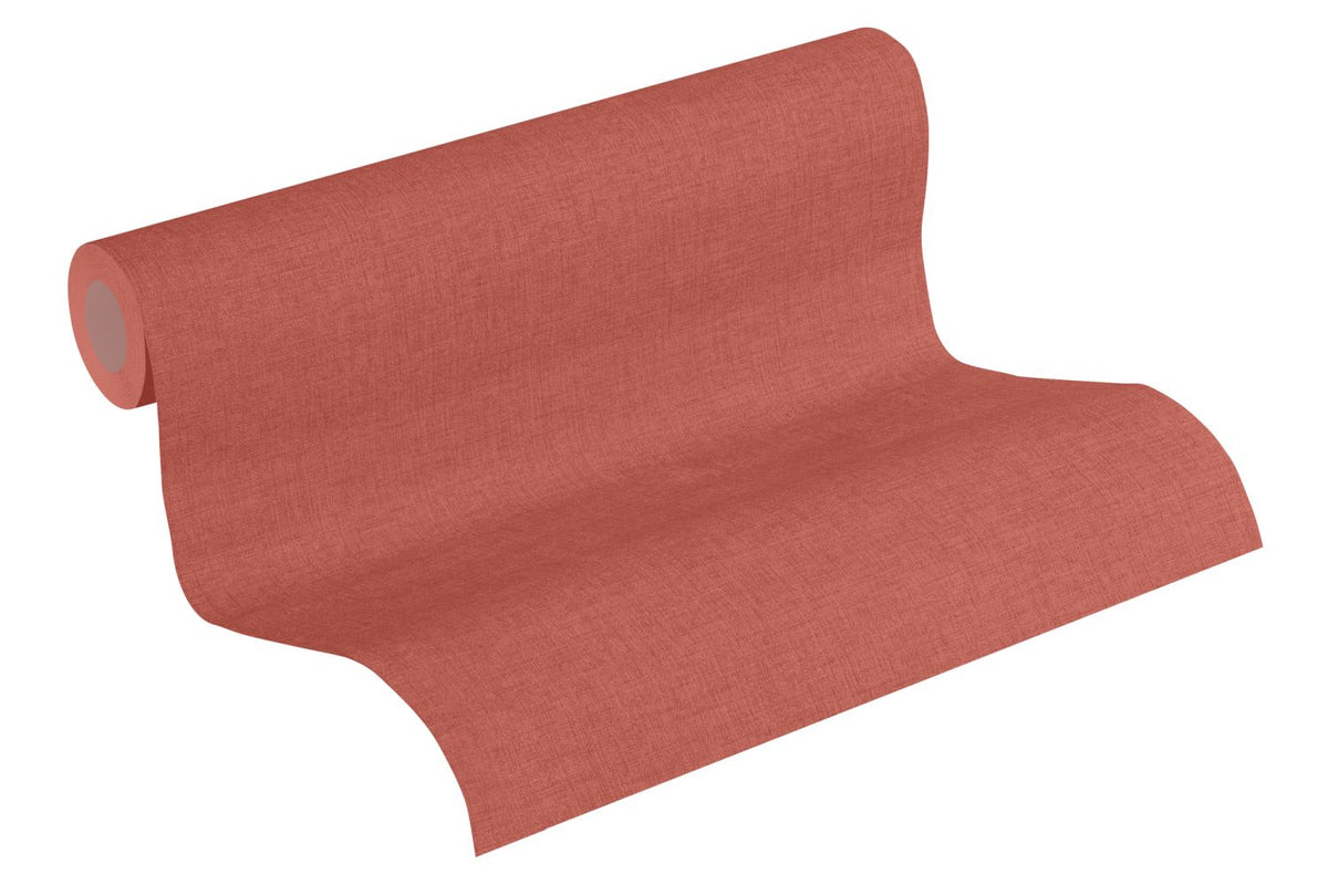 Livingwalls behang linnenstructuur rood - 53 cm x 10.05 m - AS-374309
