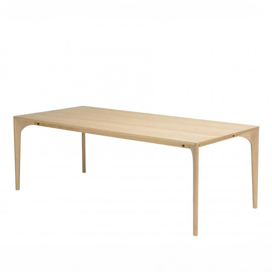MADISON - Table à manger rectangulaire naturelle pieds chêne massif L220