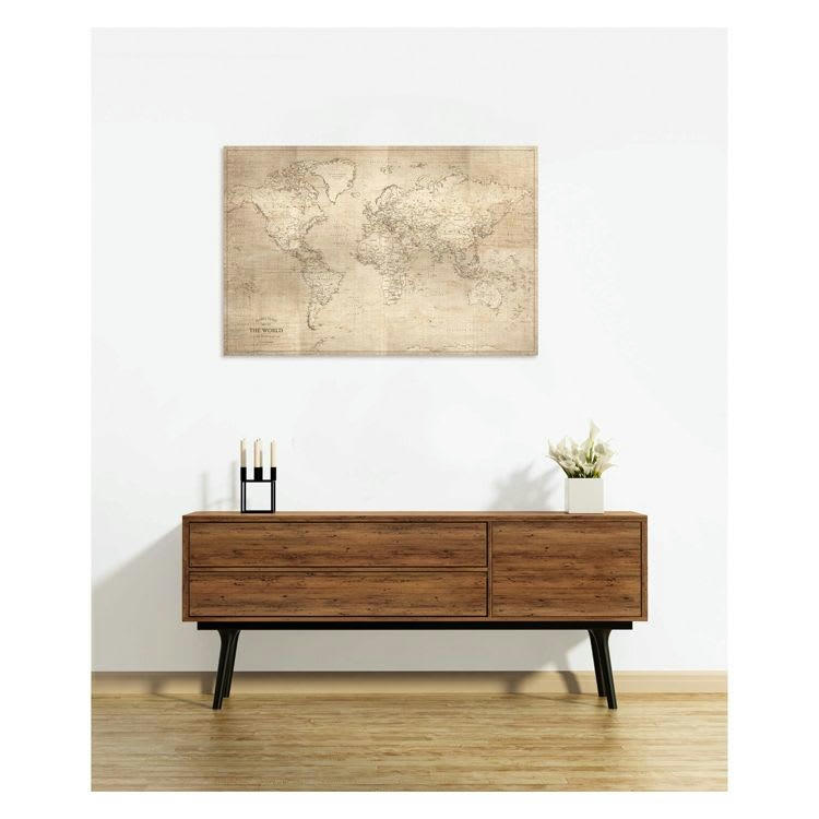 MONDE - Tableau en verre acrylique 90x60 cm