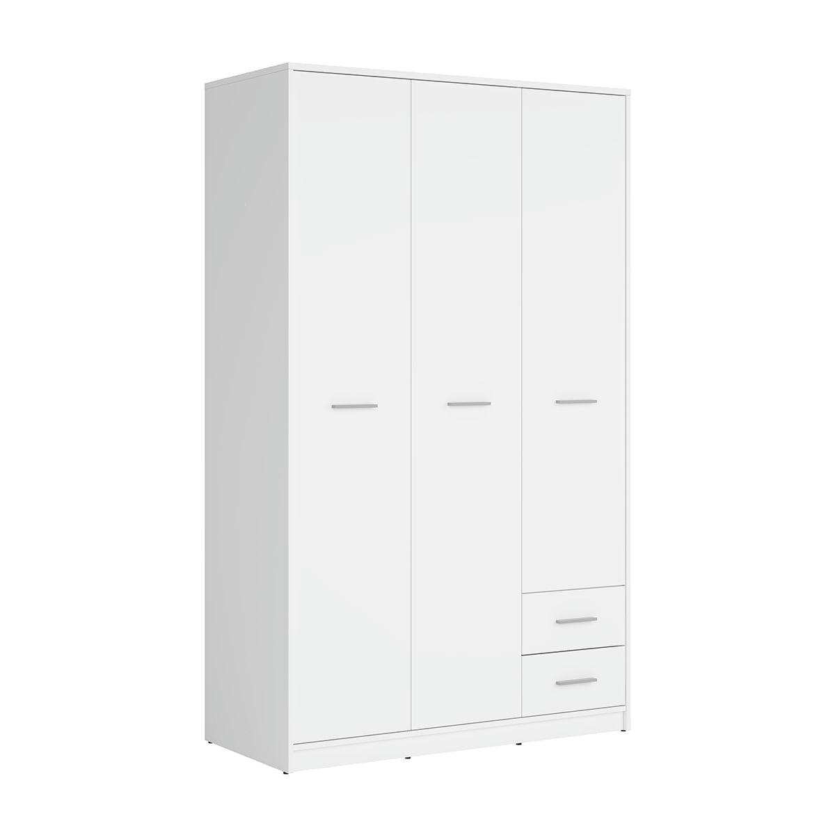 - Armoire 3 portes 2 tiroirs stratifiés blanc