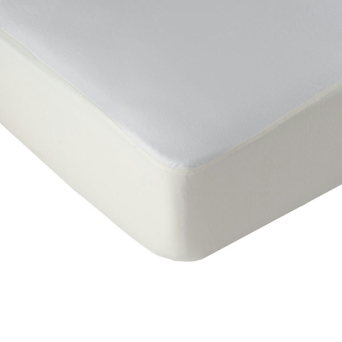 - Alèse protège matelas respirante en coton blanc 90x200 cm