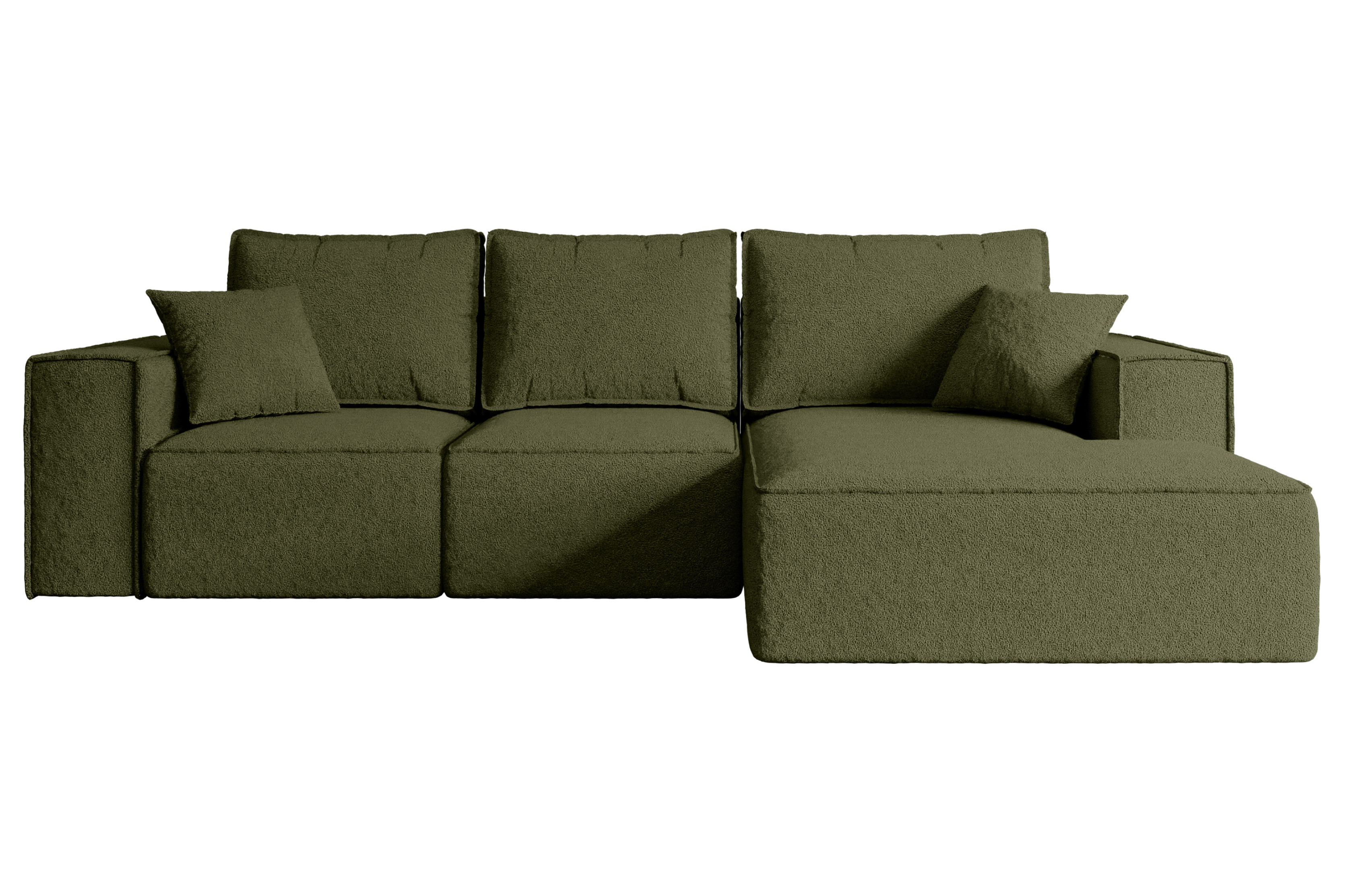 Narożnik z funkcją spania i pojemnikiem SERRA-L-S 266x161x87 cm Zielony