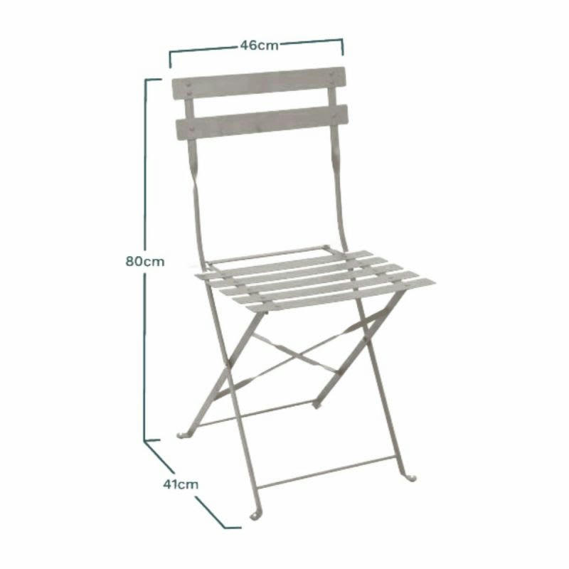 - Ensemble table et chaise extérieur bistrot pliant 2 places acier taupe